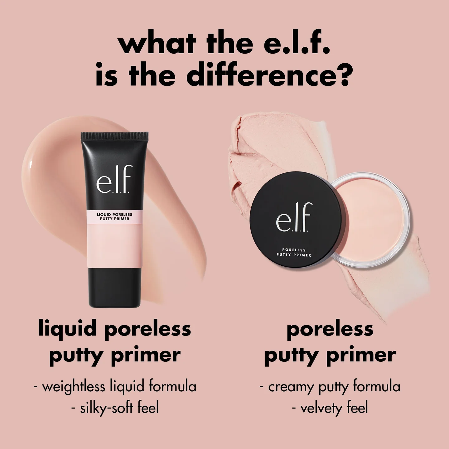 Poreless Putty Primer comparison graphic